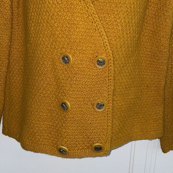 Vtg 60s/70s handmade double breasted gold sweater jacket - Picture 2 of 10